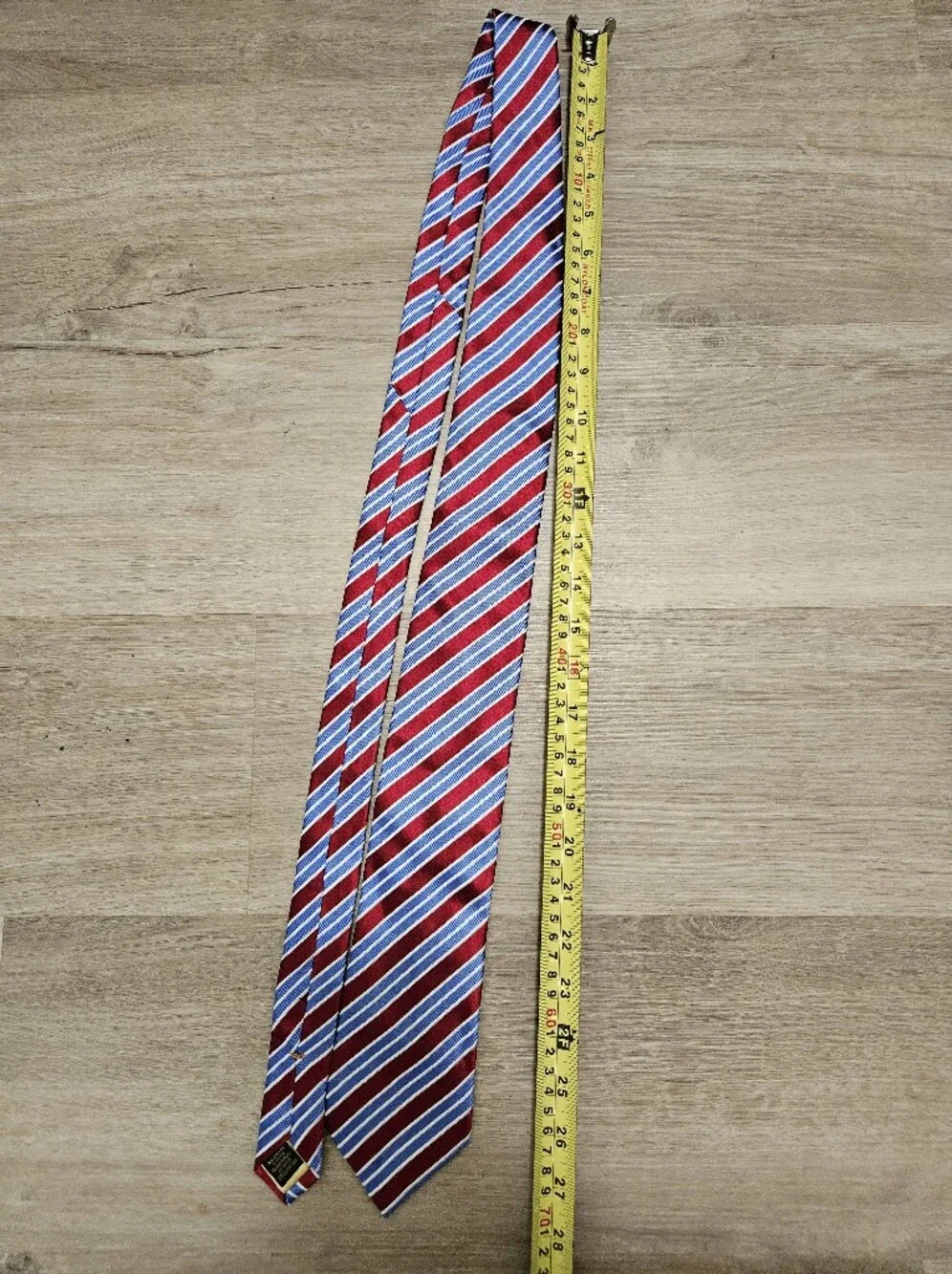 Donald J. Trump Signature Collection Silk Tie Red Blue Striped Hand Made